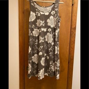 Sonoma brown white midi sleeveless dress large